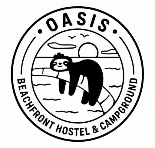 logo hostel en puerto viejo - Oasis Beachfront hostel